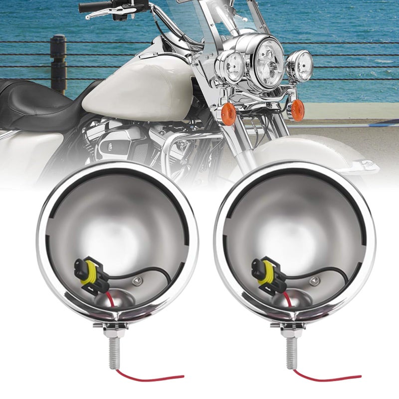 SKTYANTS 4.5 inch Housing Bracket Mount Ring bucket For Fog Passing Light Lamp Motorcycle Touring Electra(Chrome) - Image 1